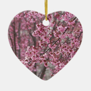 Ornamento De Cerâmica Flores de Cerejeira Sakura Cor-de-Rosa Fluindo
