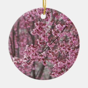 Ornamento De Cerâmica Flores de Cerejeira Sakura Cor-de-Rosa Fluindo