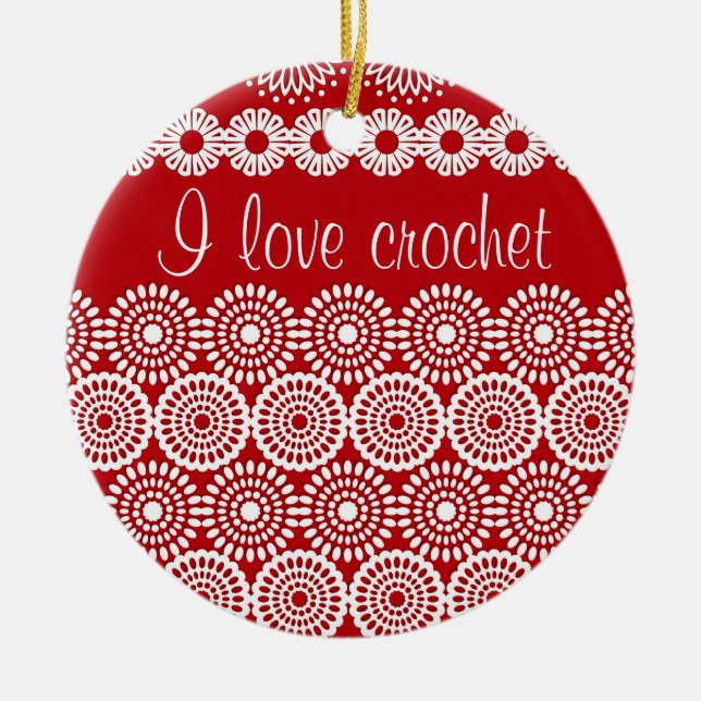 Ornamento De Cerâmica Flores-de-colônia-vermelha, flores-de-colmeia-cinz (Frente)