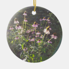 Ornamento De Cerâmica Flores de Echinacea ao Sol