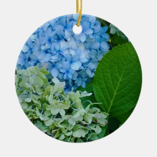 Ornamento De Cerâmica Flores de Hydrangea (Frente)
