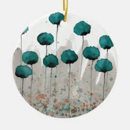 Ornamento De Cerâmica Flores de Vedantes e Cinzas