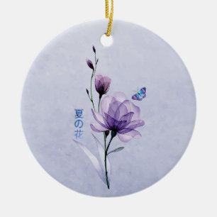 Ornamento De Cerâmica Flores de Verão, Arte Japonesa