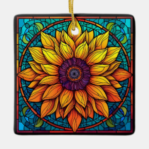 Ornamento De Cerâmica Flores De Vidro Manchas Atormentadas