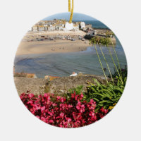 Flores do rosa do porto de St Ives
