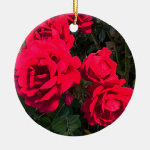 Ornamento De Cerâmica Flores do Rosa vermelha