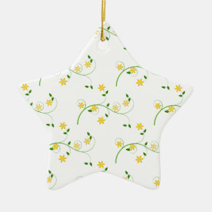 Ornamento De Cerâmica Flores e flores