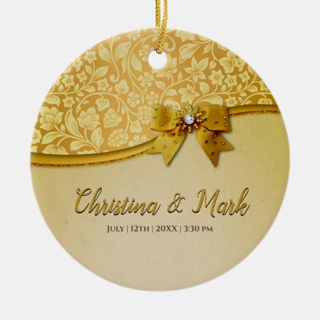 Ornamento De Cerâmica Flores e Folhas do Abstrato Retroativo Elegante do (Frente)