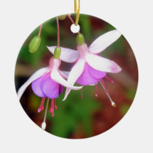 Ornamento De Cerâmica Flores Fuschia
