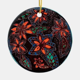 Ornamento De Cerâmica Flores Henna