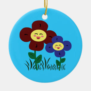 Ornamento De Cerâmica Flores Kawaii