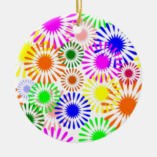 Ornamento De Cerâmica Flores multicoloridas