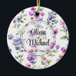 Ornamento De Cerâmica Flores silvestres cor-de-rosa-rosa-Elegante<br><div class="desc">Verde-verde-cor-de-água roxa-rosa elegante - Para começar a alterar nomes e detalhes do evento, clique em "Personalizar este modelo" e edite o texto nas caixas modelo. Para acessar as ferramentas de edição mais avançadas, role para baixo até "Clique para personalizar mais". Assim que estiver na ferramenta design do Zazzle, você poderá...</div>