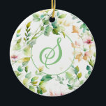 Ornamento De Cerâmica Flores silvestres de cor aquosa verde-elegante<br><div class="desc">Elegante botânico, flores silvestres de cor d'água verde - ideia de presente de Excelente para ela! Para começar a alterar nomes e detalhes do evento, clique em "Personalizar este modelo" e edite o texto nas caixas modelo. Para acessar as ferramentas de edição mais avançadas, role para baixo até "Clique para...</div>