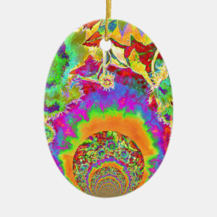 Ornamento De Cerâmica Flores solares elegantes boêmicas