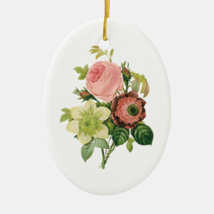 Ornamento De Cerâmica Flores Vintage, Anemone Rosas Clematis por Redoute