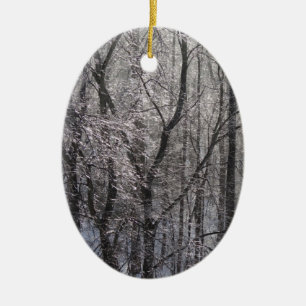 Ornamento De Cerâmica Floresta de Icy Ghear na Luz da Manhã II