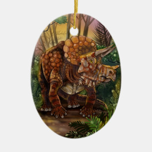 Ornamento De Cerâmica Floresta de Tricerátops