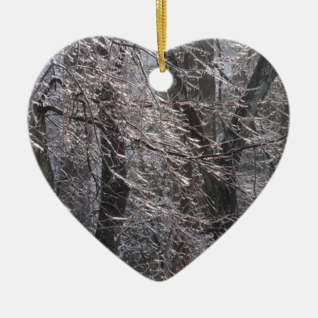 Ornamento De Cerâmica Floresta gelada de manhã I (Frente)