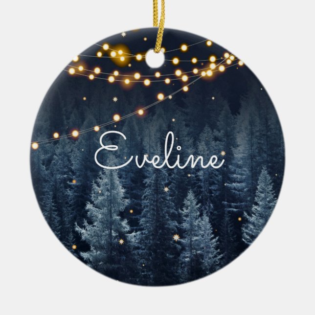 Ornamento De Cerâmica Floresta Mágica (Frente)