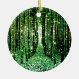 Ornamento De Cerâmica Floresta Mágica Verde Mistério
