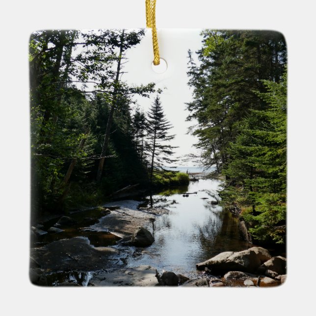 Ornamento De Cerâmica Floresta perto da praia Hunters (Frente)