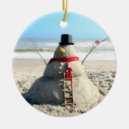 Ornamento De Cerâmica Florida Snowman Ornament