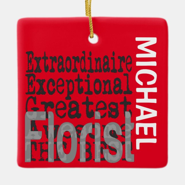 Ornamento De Cerâmica Florist Extraordinaire CUSTOM (Frente)