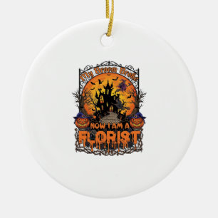 Ornamento De Cerâmica Florista de Vassoura Quebrada Halloween Bruxa Abob