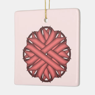 Ornamento De Cerâmica Flower Fink Ribbon por Kenneth Yoncich