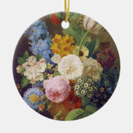 Ornamento De Cerâmica Flower Still Life by Jean Ulrich Tournier