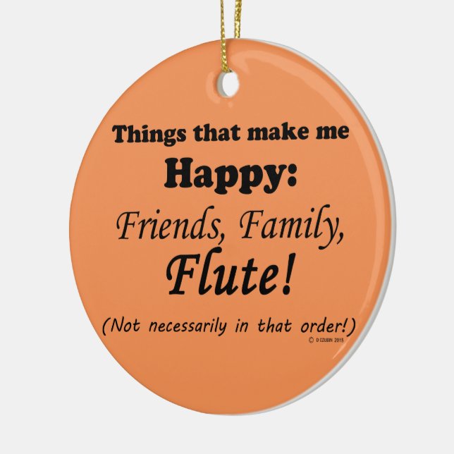 Ornamento De Cerâmica Flute me faz feliz (Esquerda)