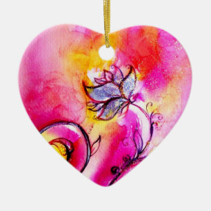 Ornamento De Cerâmica FLUXAS QUÍMICAS cor-de-rosa-amarelo