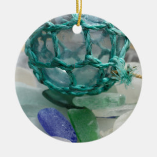 Ornamento De Cerâmica Fluxo de pesca em vidro, Alasca