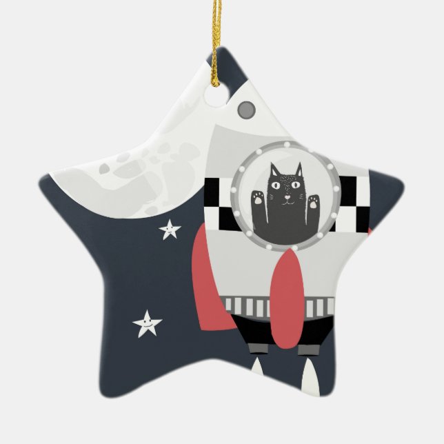 Ornamento De Cerâmica fly me to the moon (Frente)