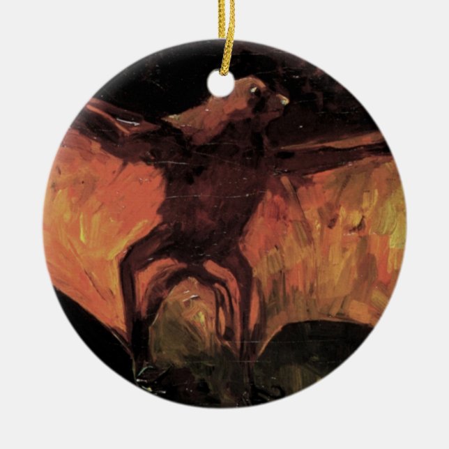 Ornamento De Cerâmica Flying Fox Bat por Vincent van Gogh (Frente)