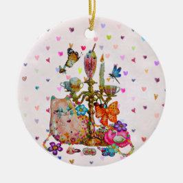 Ornamento De Cerâmica Fofa Pastel