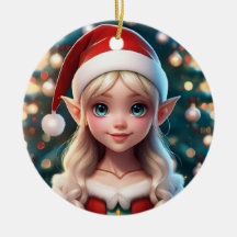 Fofa pequena elfa do Papai Noel