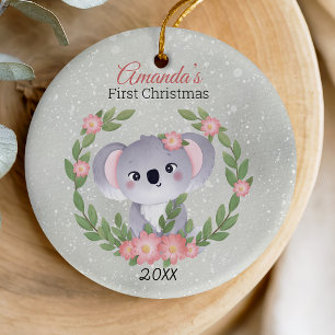 Ornamento De Cerâmica Fofo de natal de primeiro bebê bonito