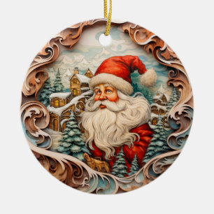 Ornamento De Cerâmica Fofo Natal Papai Noel Personalizado