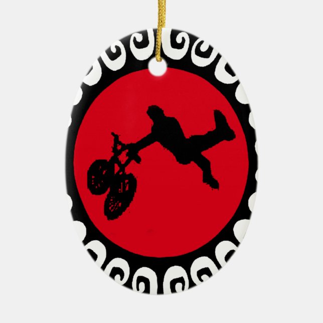 ORNAMENTO DE CERÂMICA FOGO REDDDDDD DE BMX (Frente)