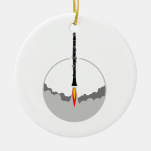 Ornamento De Cerâmica foguete do clarinete