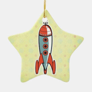Ornamento De Cerâmica foguete espacial retrô