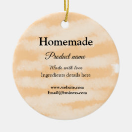 Ornamento De Cerâmica Folha caseira feita com amor adicionar texto site