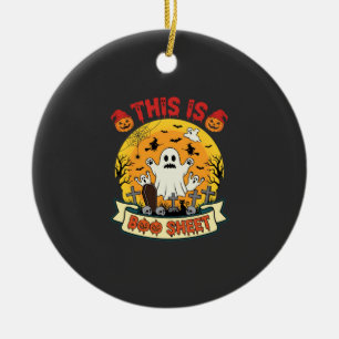 Ornamento De Cerâmica Folha de Boo de Halloween Engraçado Cemitério de F