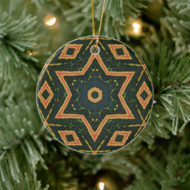 Ornamento De Cerâmica Folha de Croton Caleidoscópica - "Star2"