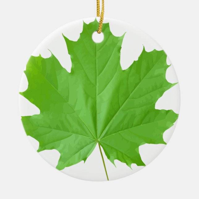 Ornamento De Cerâmica Folha de Maple (Frente)