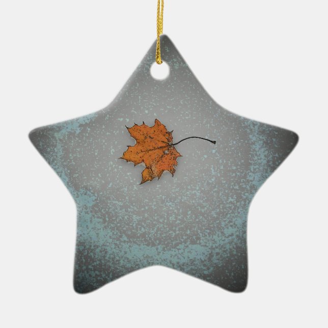 Ornamento De Cerâmica Folha de neve (Frente)