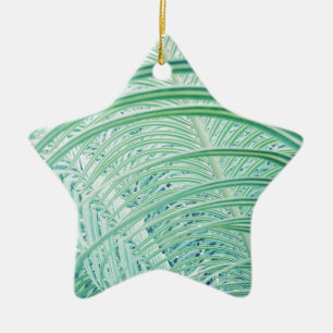 Ornamento De Cerâmica Folha de Palmeira de Planta Verde Macia