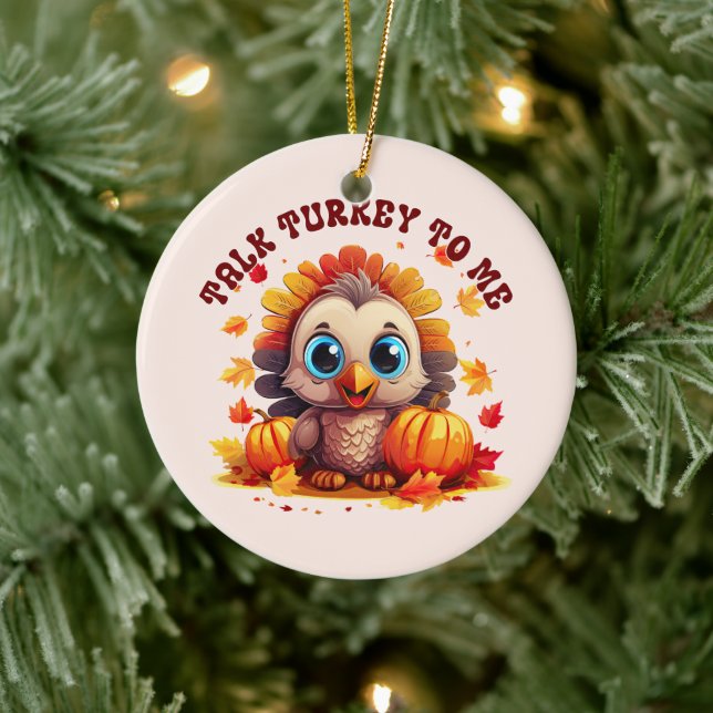 Ornamento De Cerâmica Folhagem de Cute e Outono (Árvore)